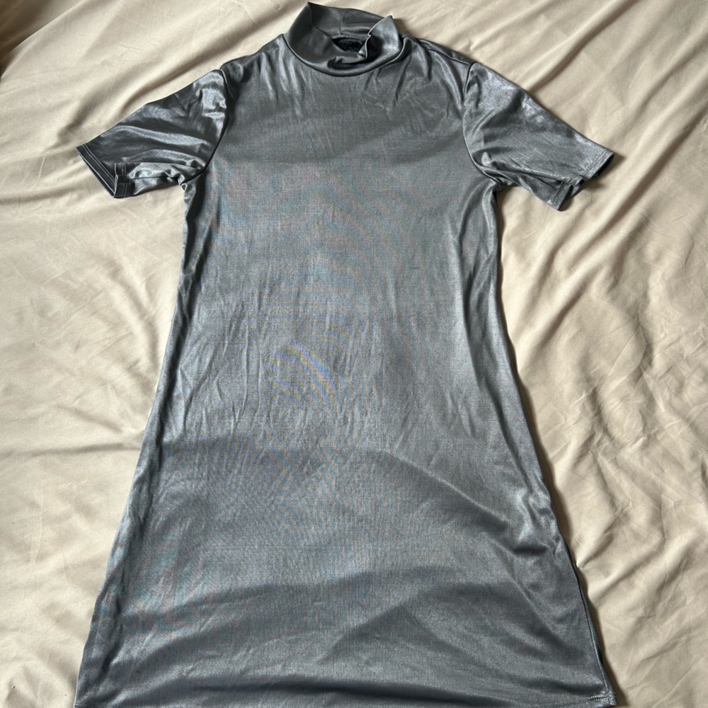 Metallic blue Reformation dress
